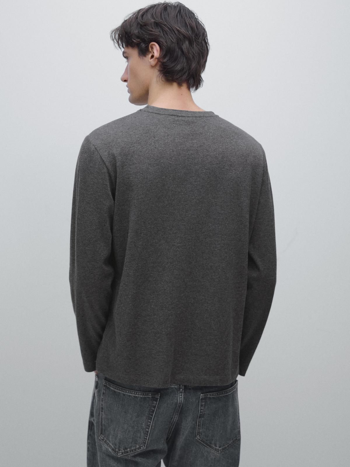 마시모두띠 소프트 코튼 블렌드 긴팔 티셔츠 0635/660 GREY MARL - 상세 이미지 4