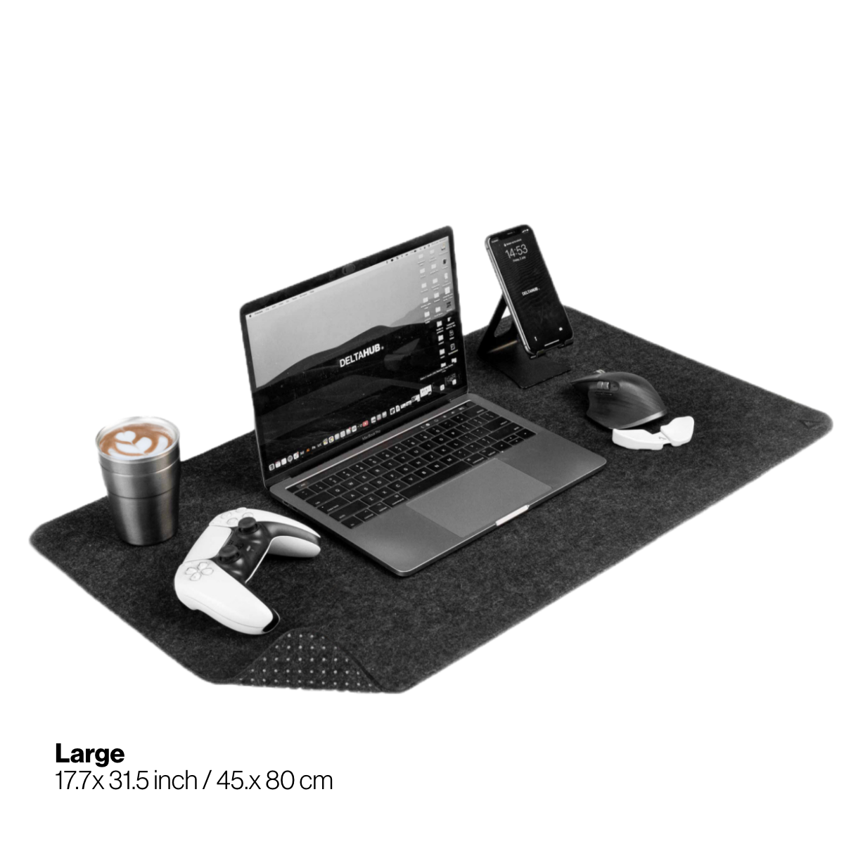 델타허브 미니멀리스틱 데스크패드 책상 펠트 매트 라지(45cmx80cm), GREY