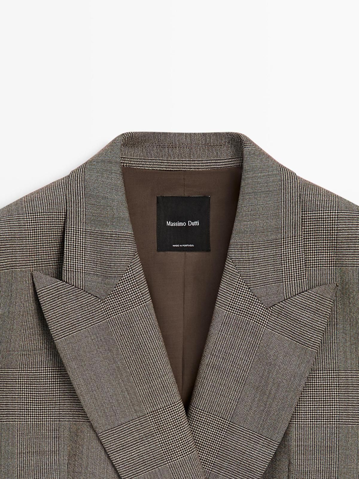 마시모두띠 체크 더블 울 테일러드 블레이저 6000/648 BEIGE - 상세 이미지 5