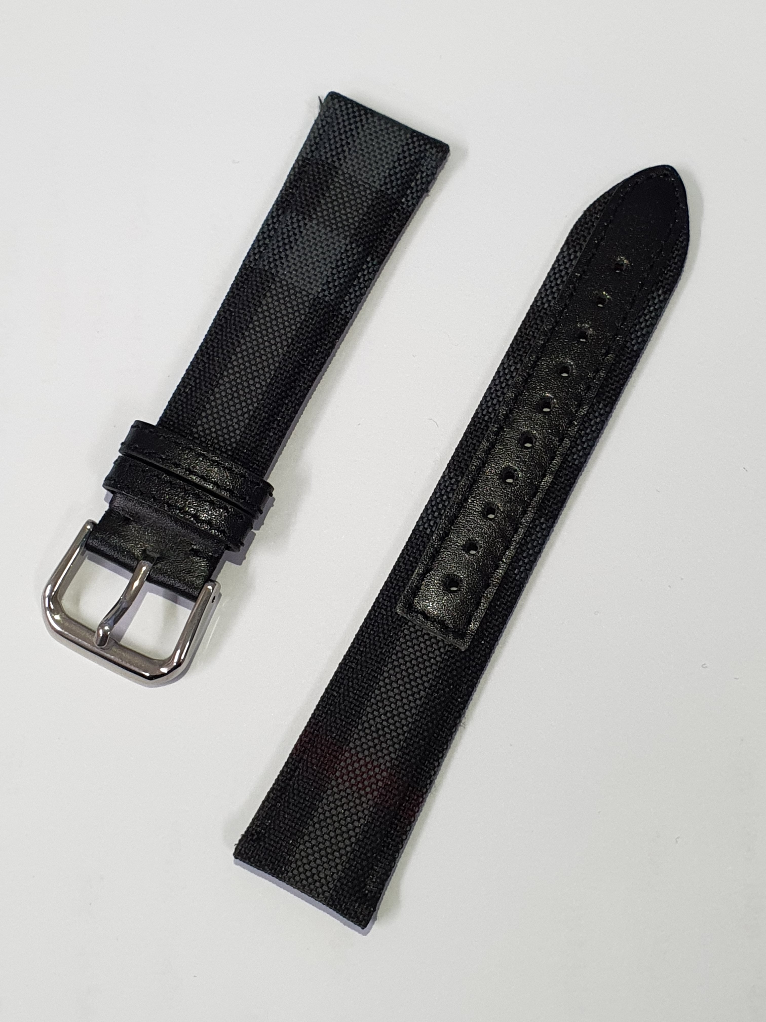 버버리 캔버스 블랙 체크패턴 호환시계줄 20mm BU9025 BU1777 - 상세 이미지 5