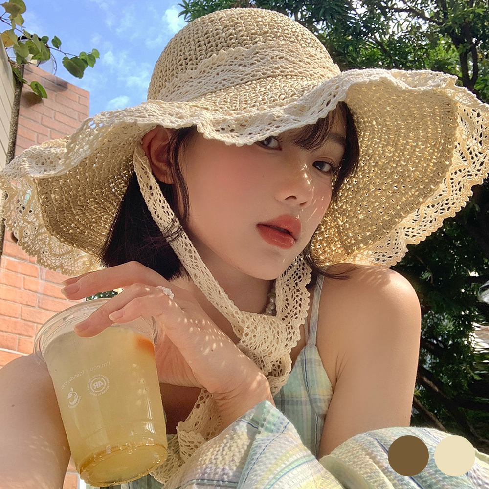 왕골 URD-391 레이스 끈 모자 리본묶음 울실크스카프 스카프매는법 여성스카프 스카프 실 - 상품 이미지