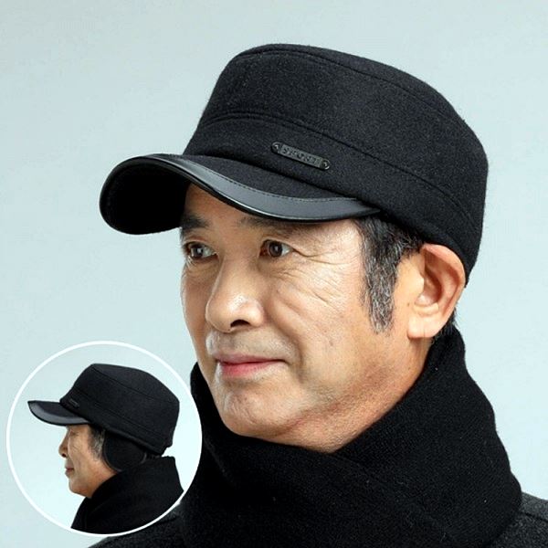 선물 겨울여성모자 캡 중년 겨울 방한 모자 귀달이 겨울털모자 아버지 남성 귀달이모자 패딩귀 - 메인 이미지
