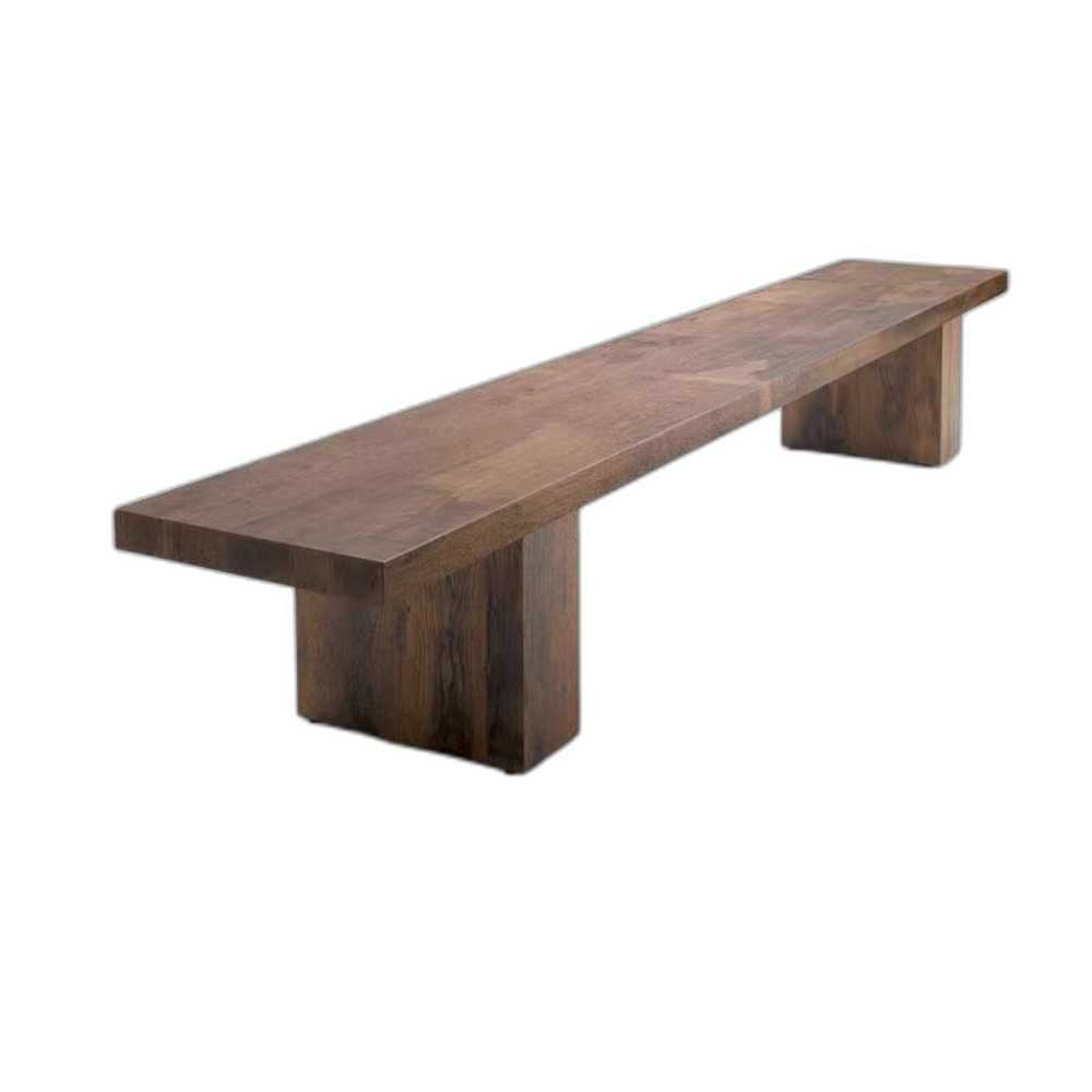 원목 장의자 벤치형 우드 의자 인테리어 가구 엔틱 100x35x45cm 월넛 - 상세 이미지 2