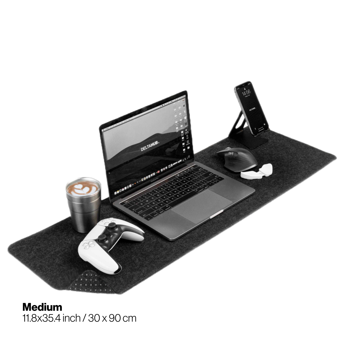 델타허브 미니멀리스틱 데스크패드 책상 펠트 매트 미디엄(30cmx90cm), GREY