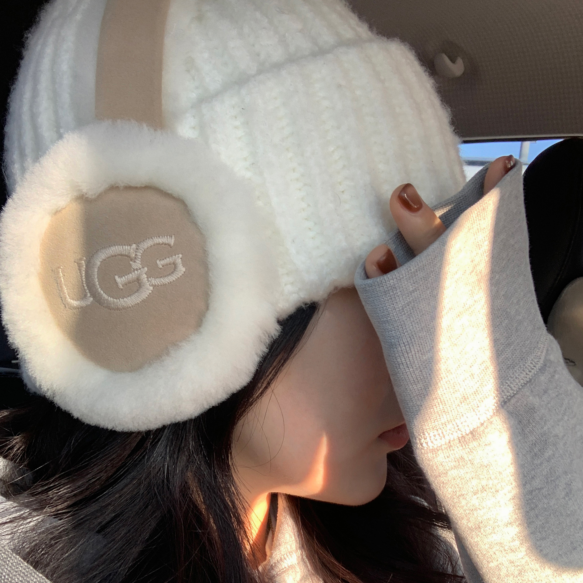 미국 UGG 어그 귀마개 귀도리 양털 이어머프 방한 체스넛 - 상세 이미지 5