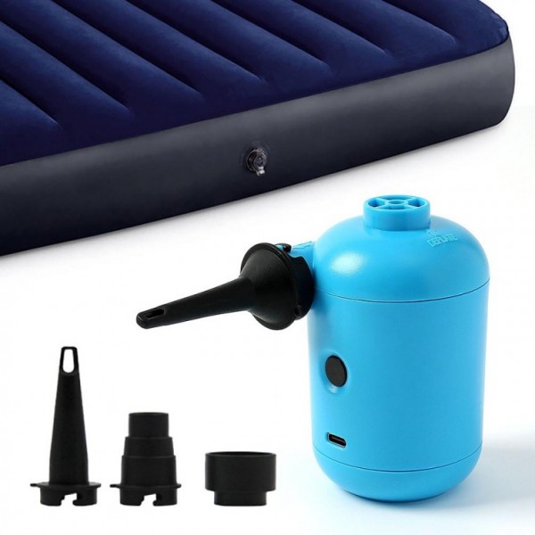 휴대용 블루 바람넣기 USB 전동 미니펌프 에어펌프 매트에어펌프 튜브에어펌프 자동에어펌프 - 상품 이미지