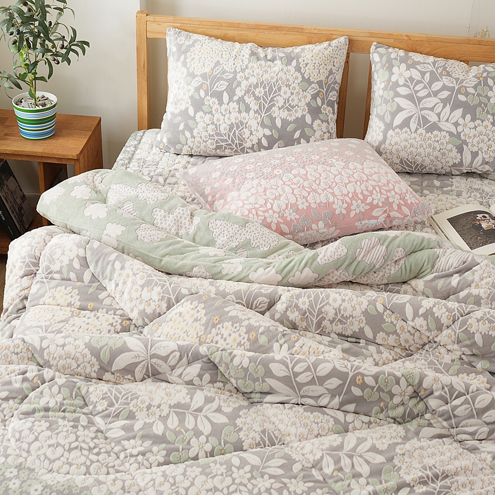 나라데코 플라워 5mm 착번 극세사 포근한 겨울 차렵이불 SS