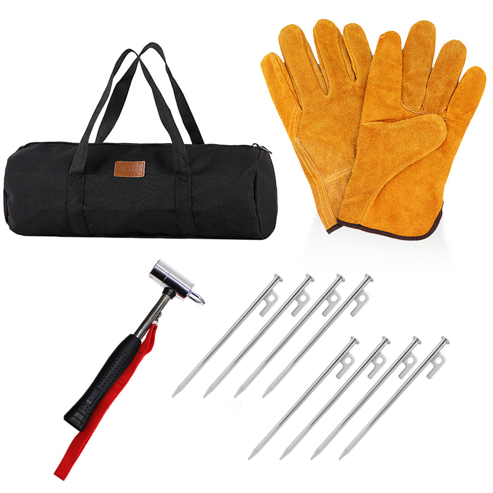 칼루스 캠핑 멀티 팩 세트 단조팩 20 cm 8개 망치 가방 bbq 장갑 고양이