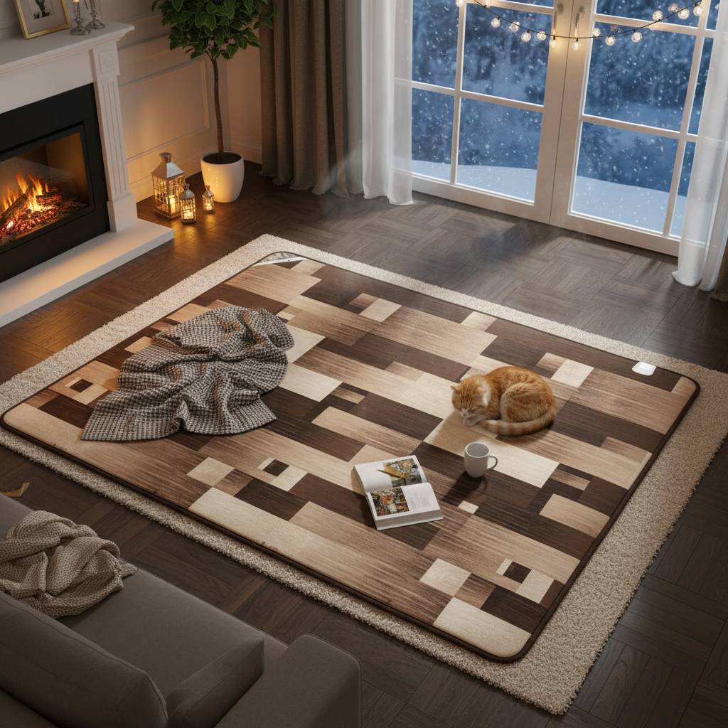 신일전기장판 탄소매트 EMF 전자파없는 아기 특대형 거실, 230x183, 브라운