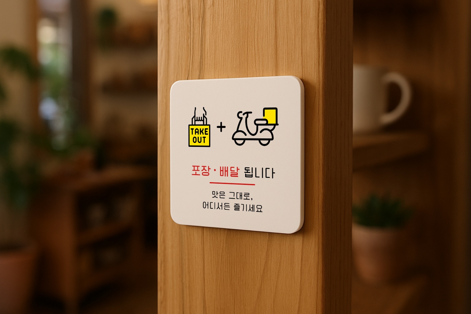 포장 배달 주문 표지판 테이크아웃 안내판 표찰 안내 043 100x100 - 상세 이미지 2