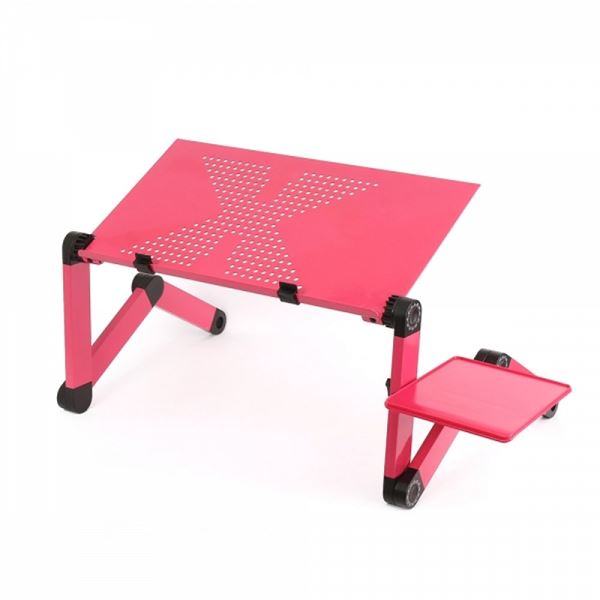 42x26cm 관절접이 핑크 노트북테이블 베드테이블 - 메인 이미지