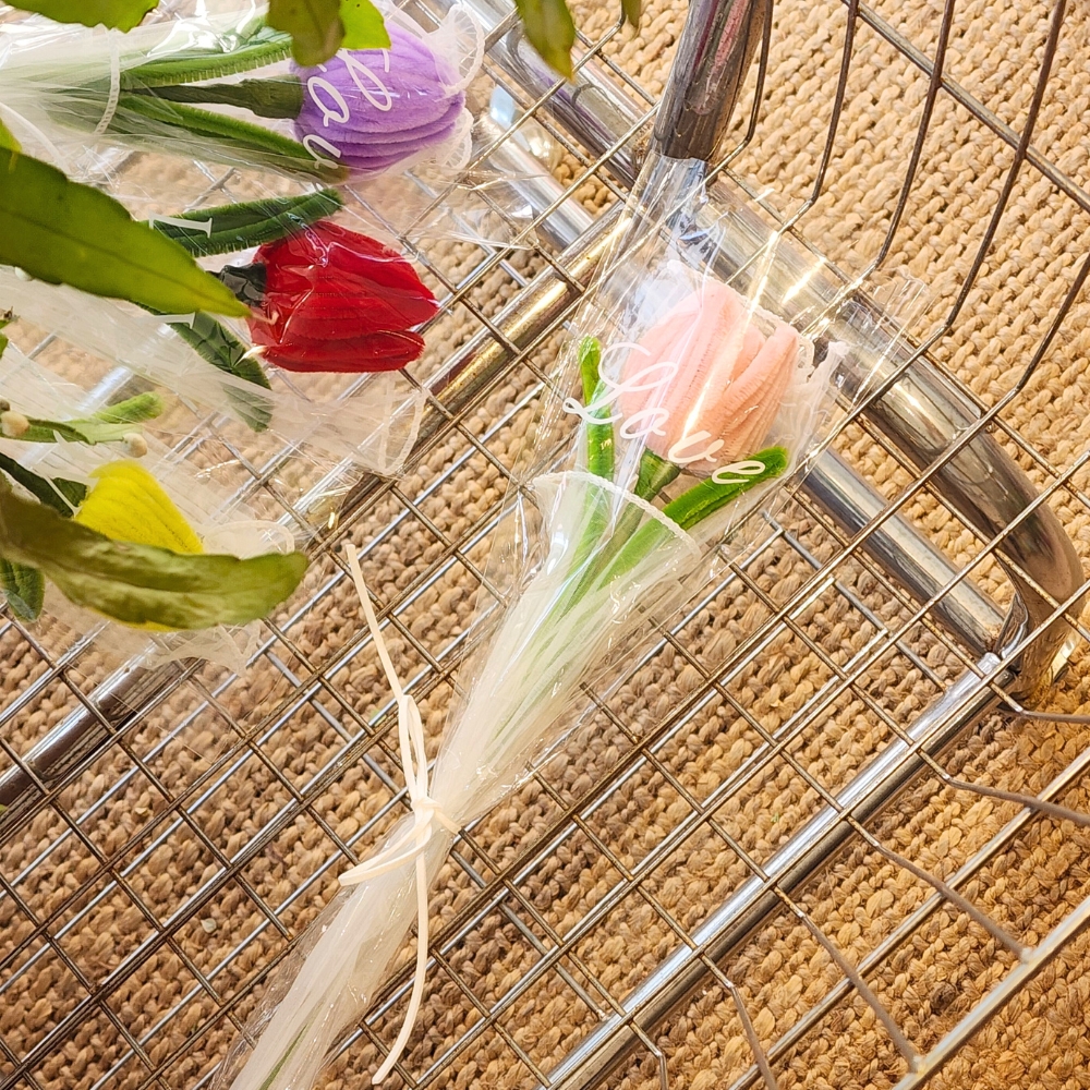 모루꽃다발 완제품 한송이 꽃 튤립 졸업식 학예회 발표회 재롱잔치 선물 이미지 6