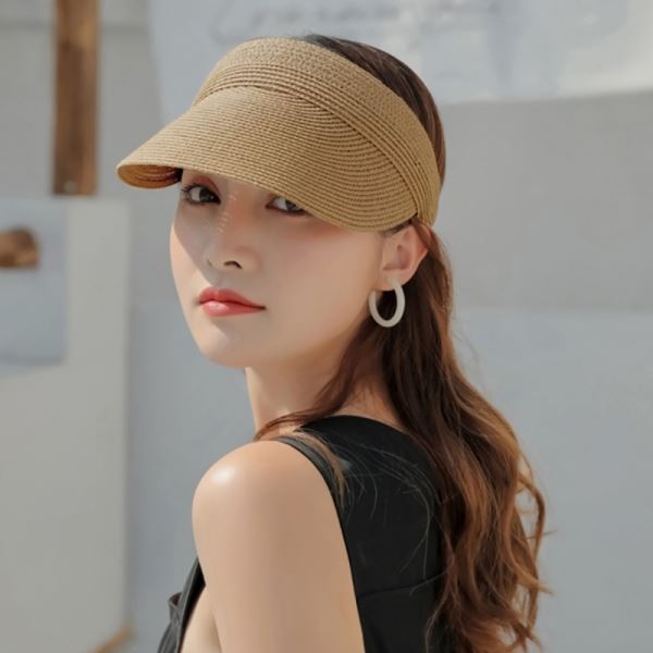 라탄 돌돌이 네추럴 여름 썬캡 자외선차단모자 - 상품 이미지