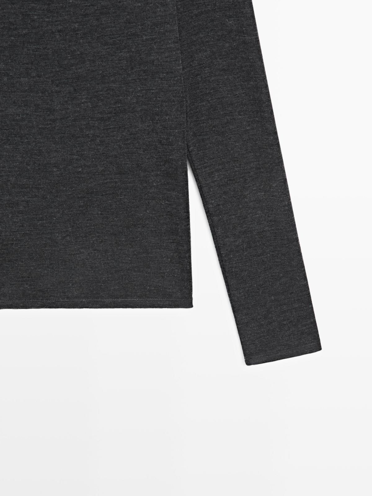 마시모두띠 테크니컬 울 래글런 긴팔 티셔츠 6266/523 ANTHRACITE GREY 이미지 7