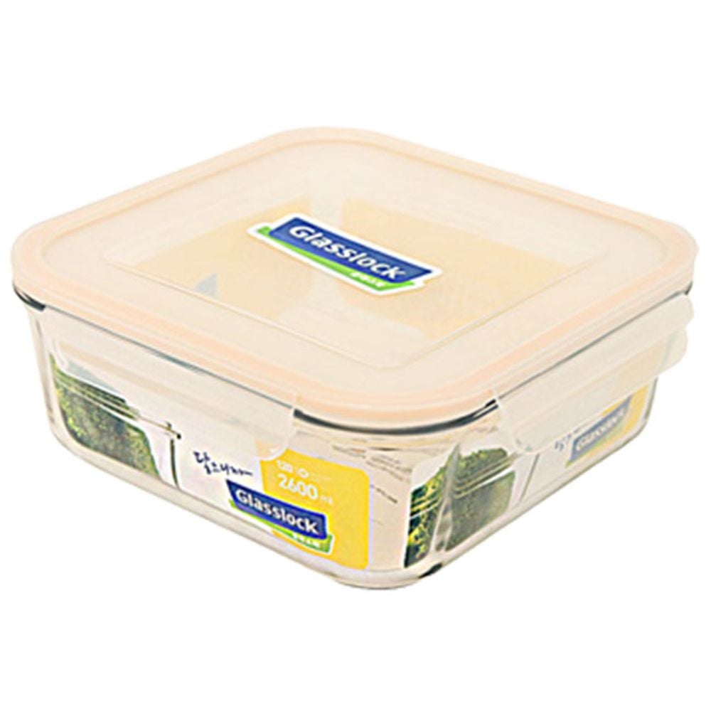 글라스락 라인 밀폐용기 2600ml 정사각 반찬통 대용량 - 상품 이미지