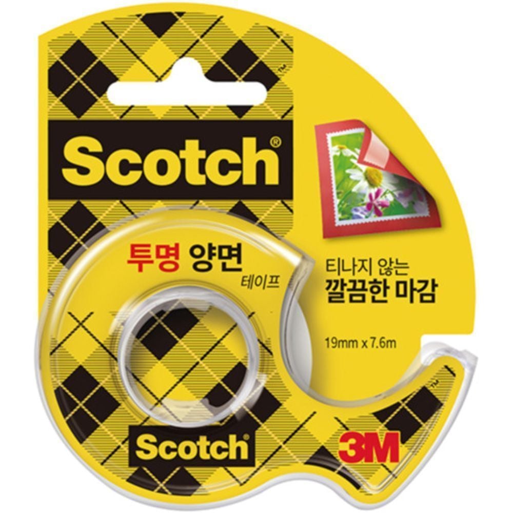 237D 스카치 투명 양면 테이프 18mm X 7.6m - 상품 이미지