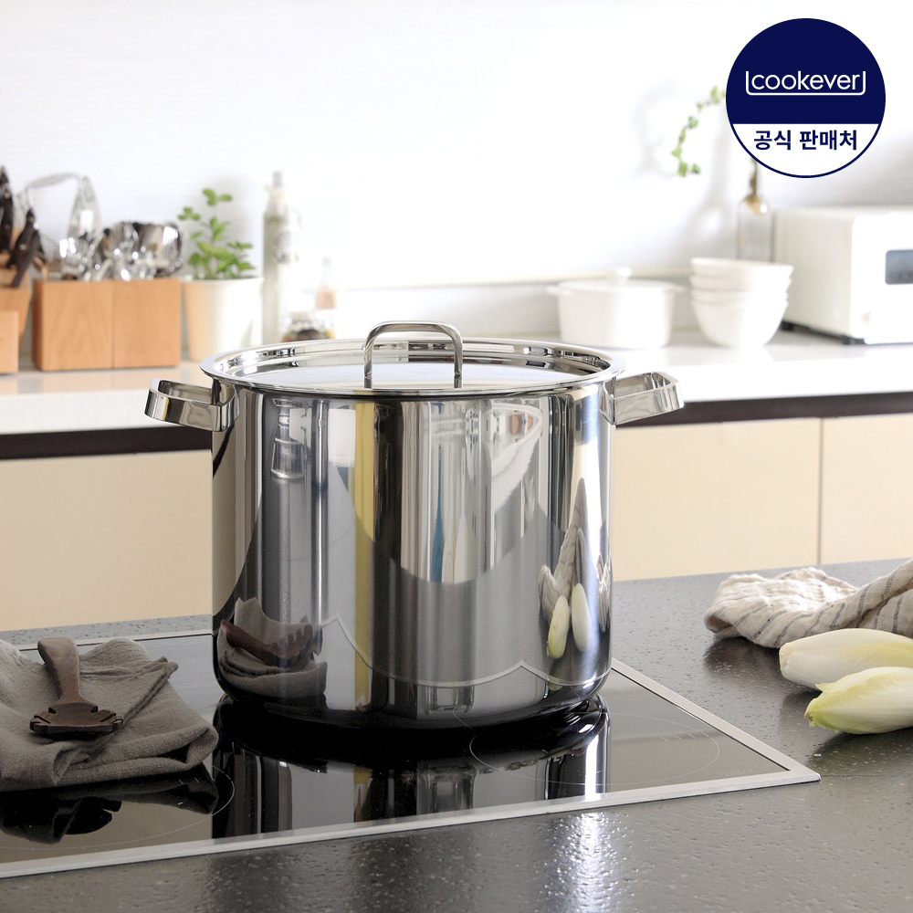 쿡에버 Cook304 프리미엄 인덕션 통5중 스텐 양수 냄비 24cm / 편수 16cm 양수 20cm 전골 20, 24cm 곰솥 28cm 이미지 3