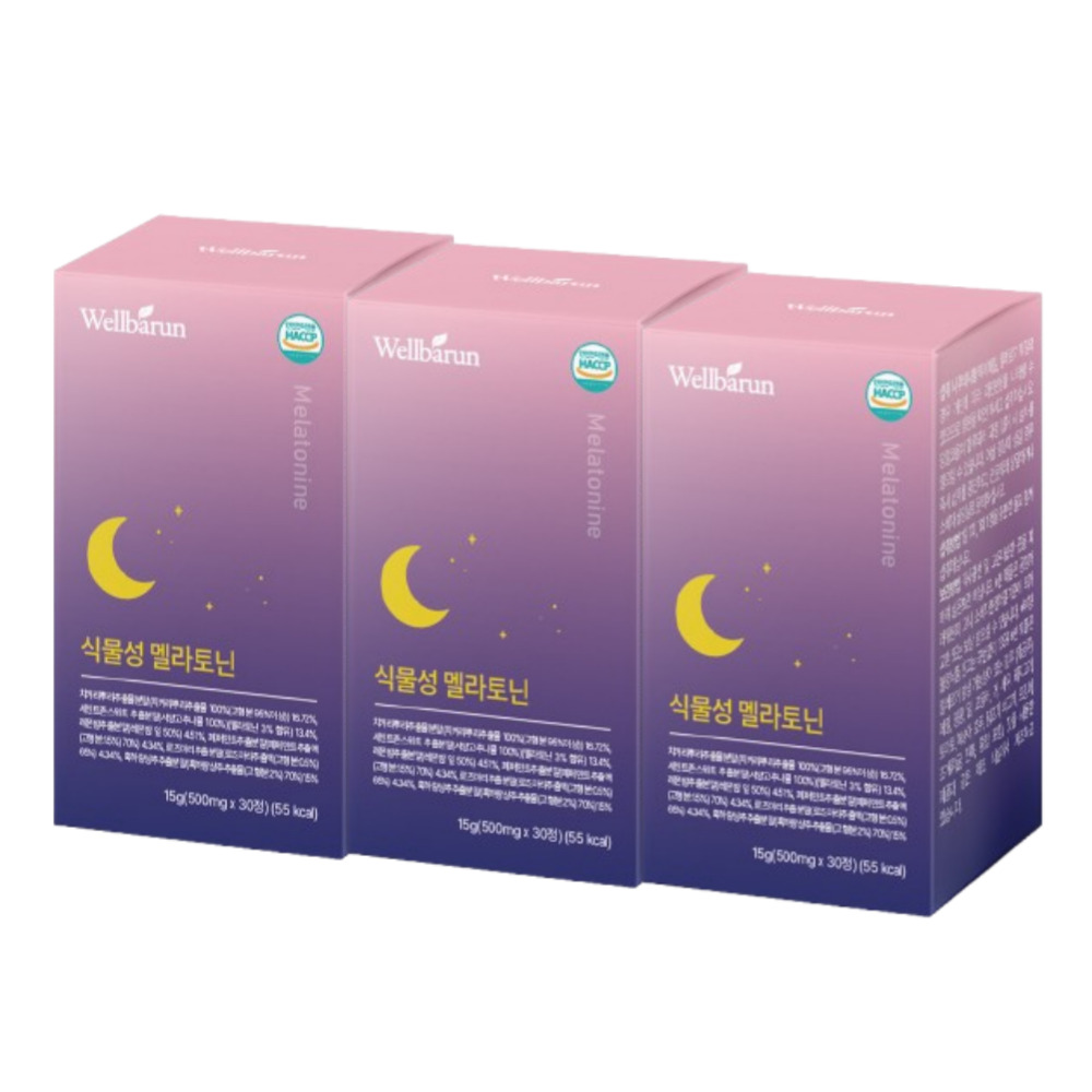 웰바른 멜라토닌 식물성멜라토닌 2mg 숙면루틴 30정, 3개 - 상품 이미지