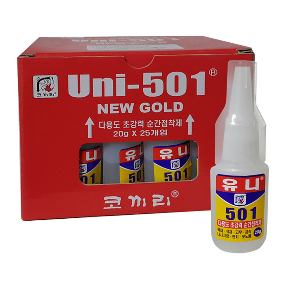 유니501 다용도 순간접착제 20g25개박스 - 상품 이미지
