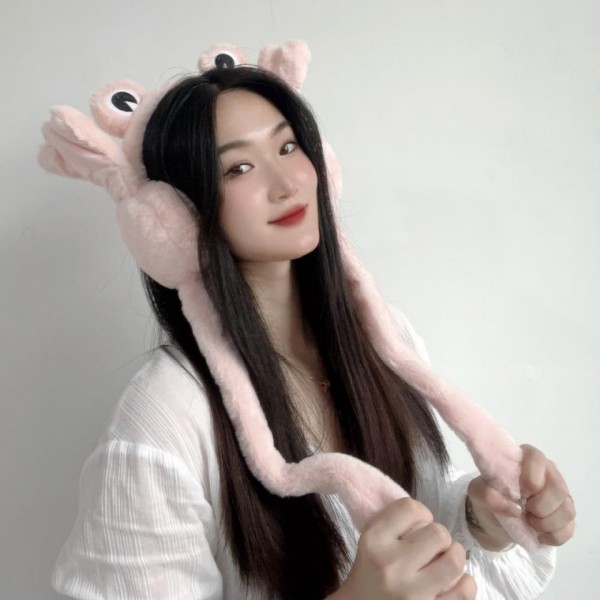 귀마개 움직이는 팔딱 개구리 이어머프 방한귀도리 방한털귀마개 겨울털귀마개 겨울귀덮개 방한귀 - 상품 이미지