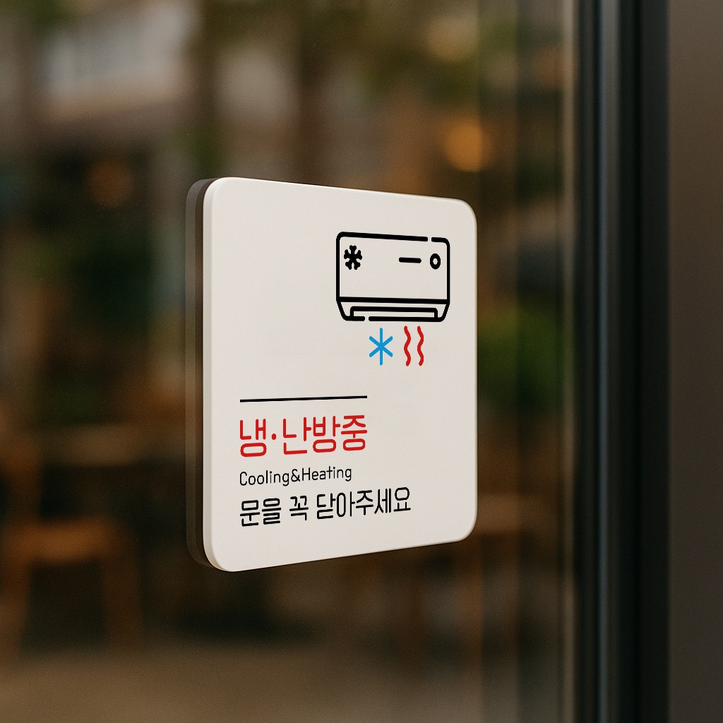 냉난방 안내판 에어컨 냉방중 안내 난방중 표찰 표지판 051 100x100 - 상품 이미지
