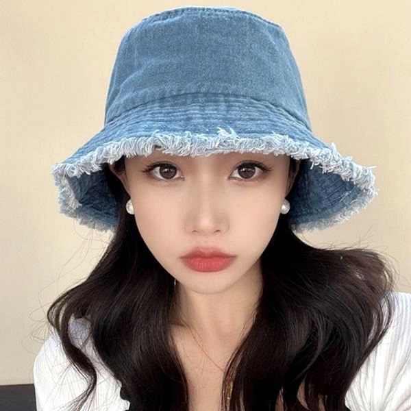 3컬러 캐주얼 데님 빈티지 dm-hat 버킷햇 등산모자 버킷햇 밀짚모자 썬캡 벙거지 - 메인 이미지