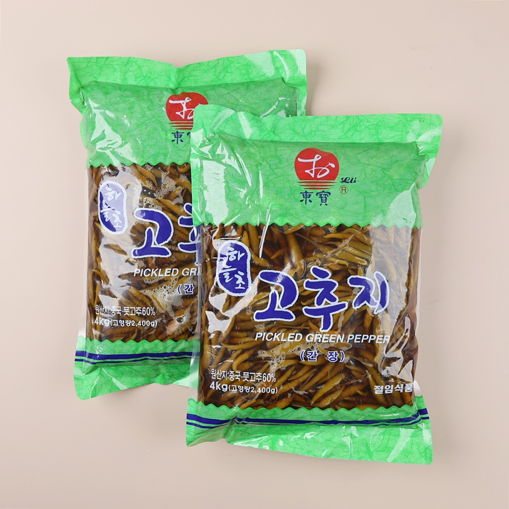 동보식품 하늘초 간장 고추지 업소용 4kg x 4개 삭힌고추절임 - 상품 이미지
