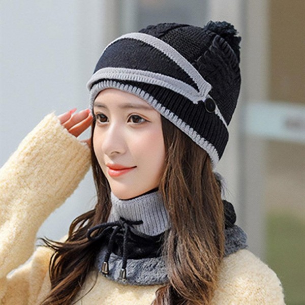 라엘 털모자세트 블랙 니트마스크모자 넥워머 겨울모자 목토시 니트모자 넥워머털모자 방한모자 - 상품 이미지