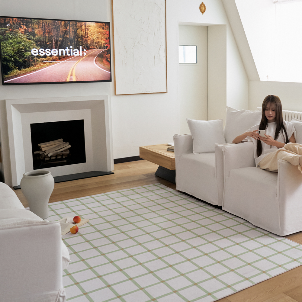 워셔블 거실 러그 물세탁 단모 사계절 먼지없는 카페트 150x200