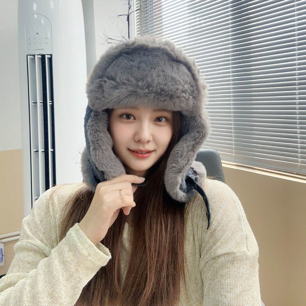 Jdt 뽀글뽀글 귀달이 군밤모자 그레이 겨울모자 - 메인 이미지