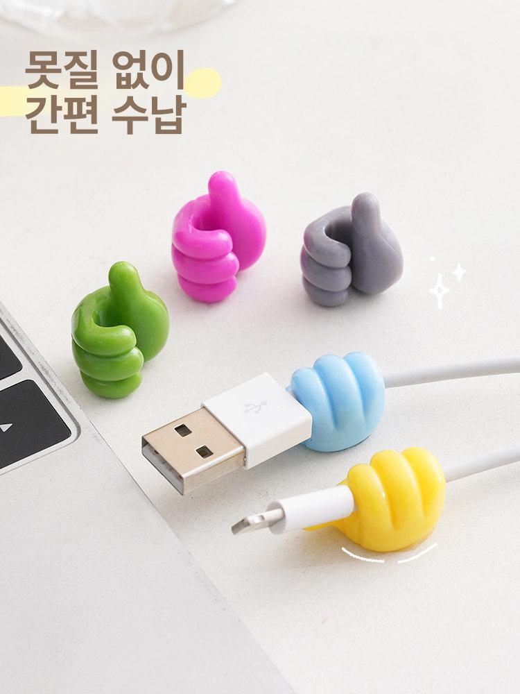 다용도 데이터 케이블 고정 전선 정리기 강력 접착 수납 집게 혼합 색상 5개 세트 - 상세 이미지 5