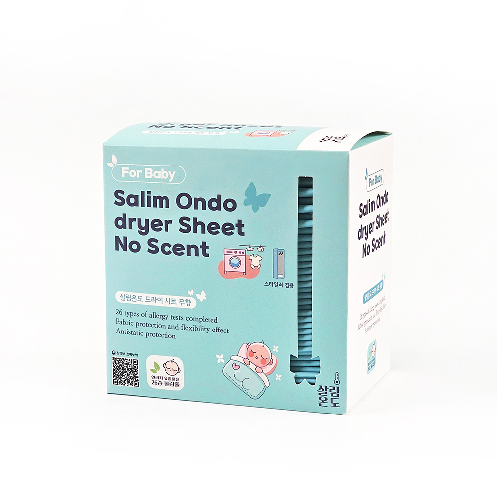 [무향] 살림온도 알러지26종 검사완료 건조기시트 드라이시트 40파우치 (총80매입) 제품 이미지
