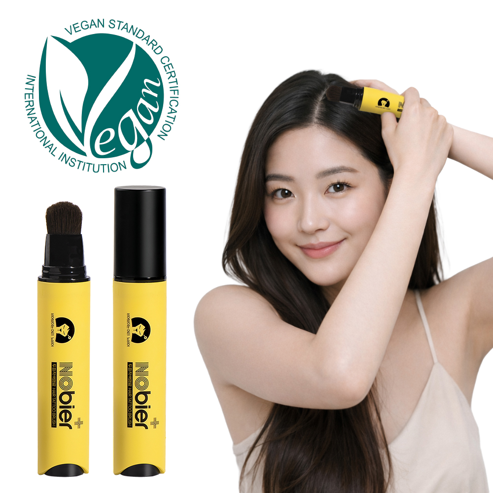 노비어 두피 타투 바르는 흑채 쿠션 여성 헤어 라인 쉐도우 탈모 커버 남자 정수리 퍼프염색