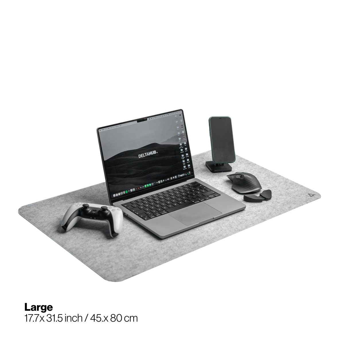 델타허브 미니멀리스틱 데스크패드 책상 펠트 매트 라지(45cmx80cm), LIGHT GREY