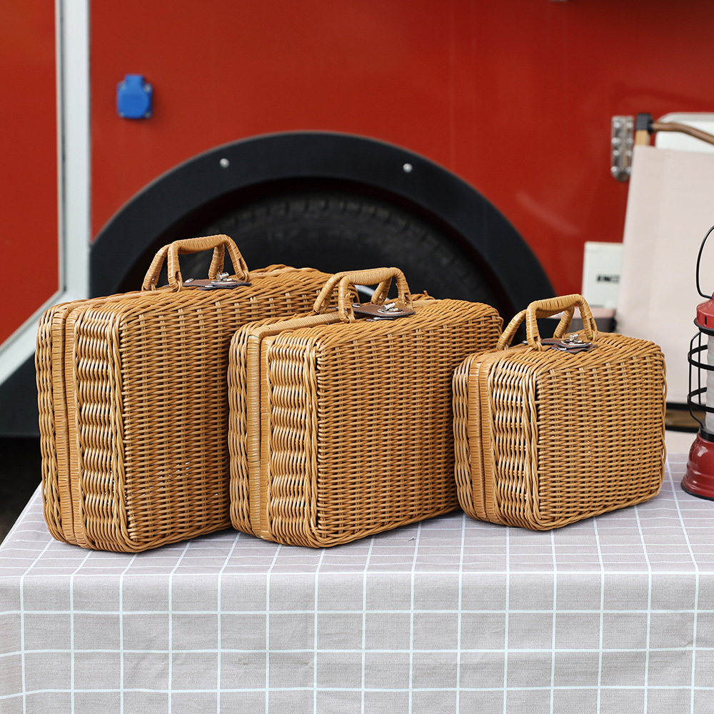 온나핏 TRD 1319(중) 라탄 피크닉 가방 도시락 소풍 여행용 바구니 라탄나들이