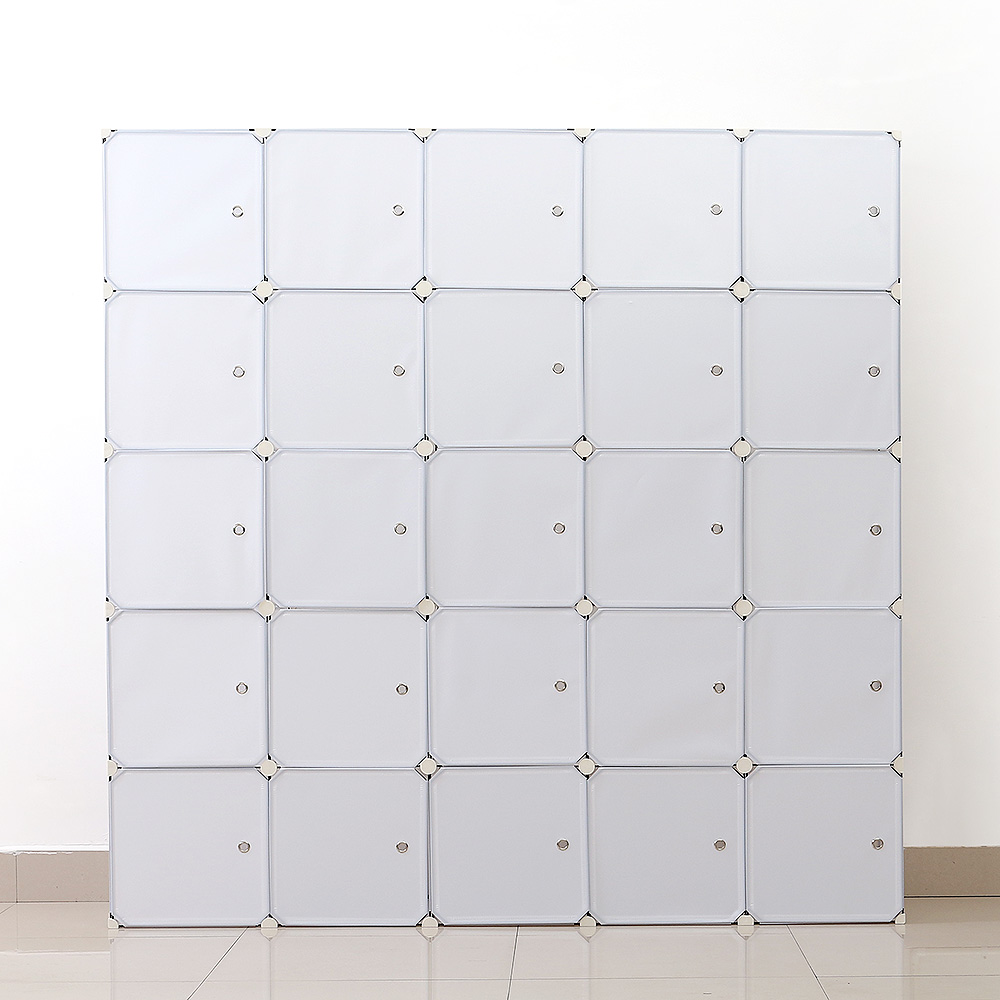 모던 화이트 선반 의류수납 옷장(183x183cm) (25칸) - 상품 이미지