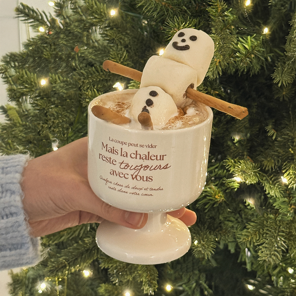 유월가게 모망 세라믹 레터링 고블렛잔 2p 선물 세트 집들이 선물 와인잔