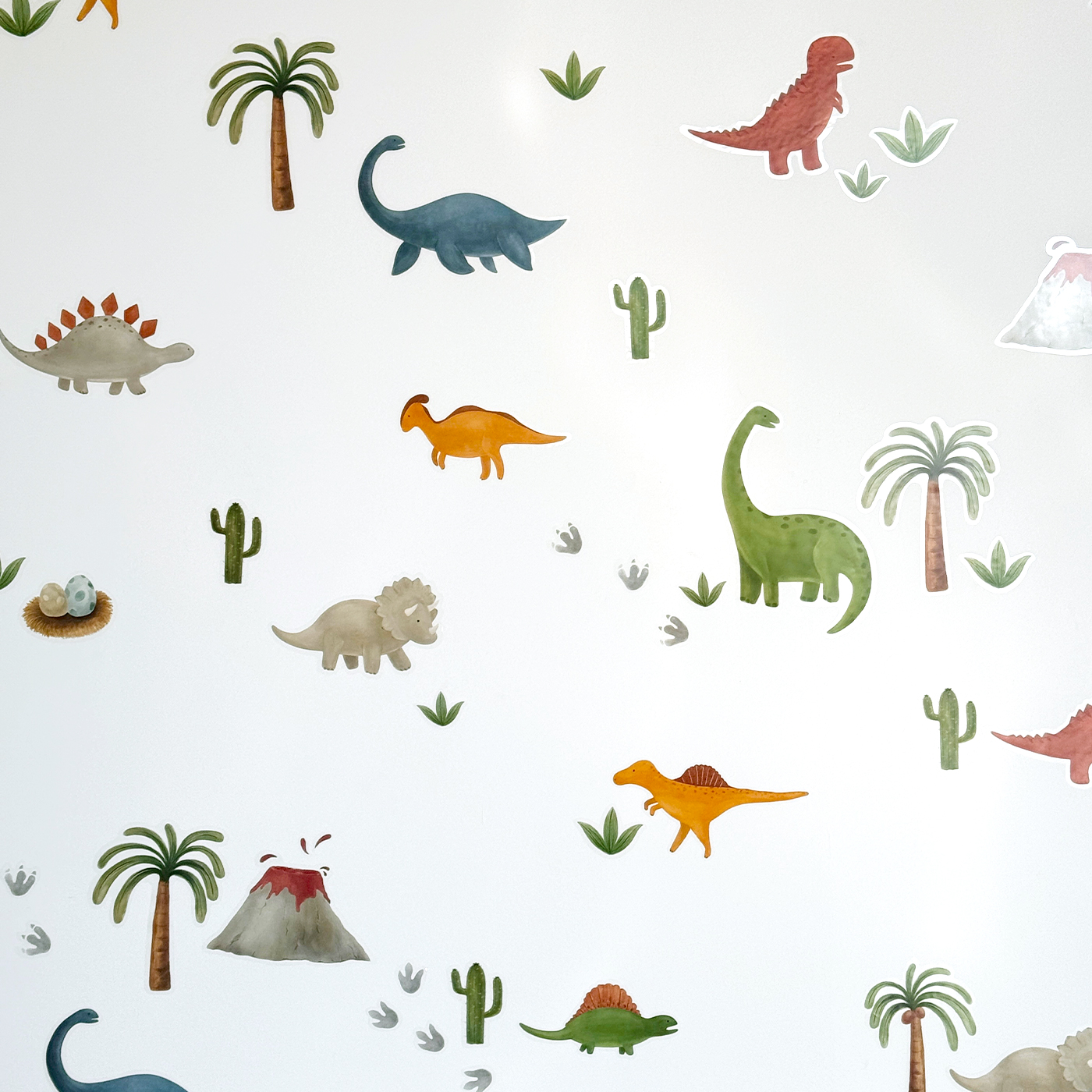 1+1 아카시아봉봉 국내제작 아기방 벽지 공룡 포인트 스티커 시트지 6장세트