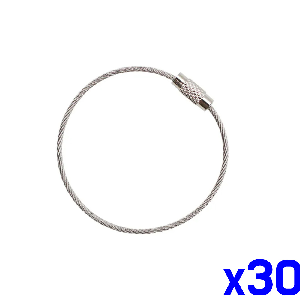 나사형 잠금 와이어키링 110mm x30개 - 상품 이미지