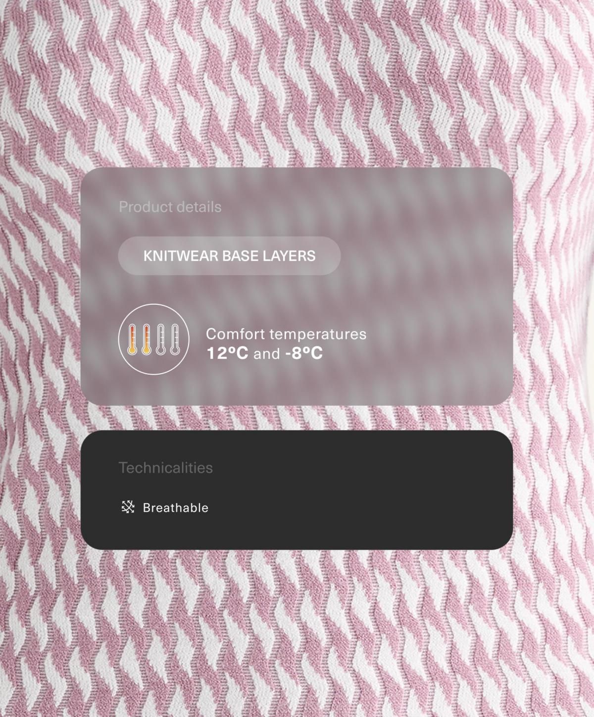 오이쇼 자카드 니트 베이스레이어 탑 핑크 3830/795 PINK-MAUVE - 상세 이미지 3