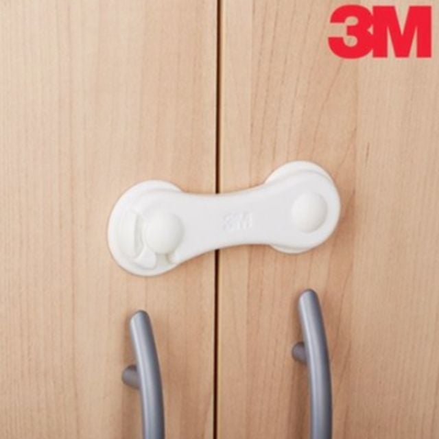 3M 캐비넷 안전 잠금 장치 2개입 고리형 유아 안전 - 상품 이미지