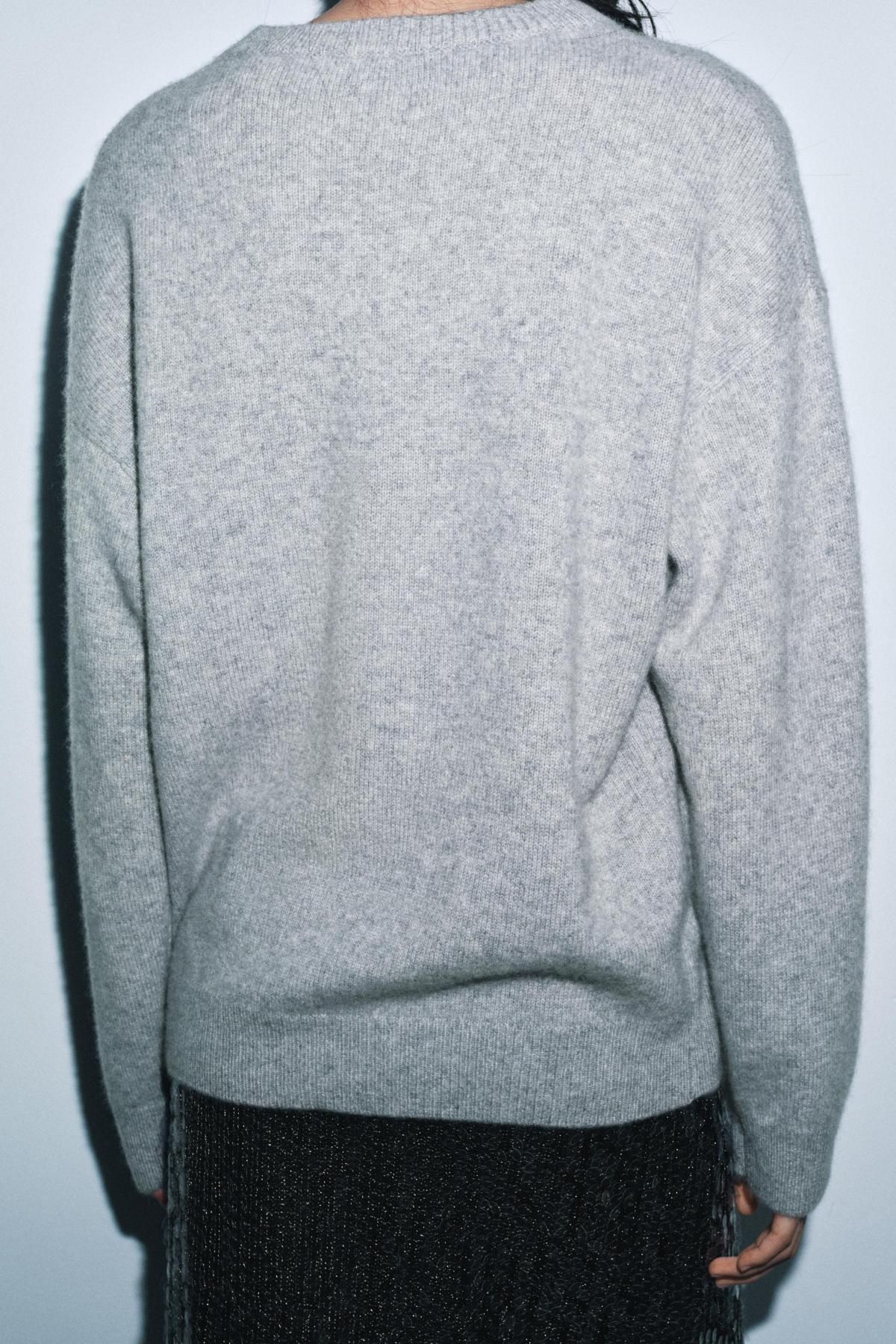 자라 프리미엄 캐시미어 니트 스웨터 9598/144 LIGHT GREY - 상세 이미지 4