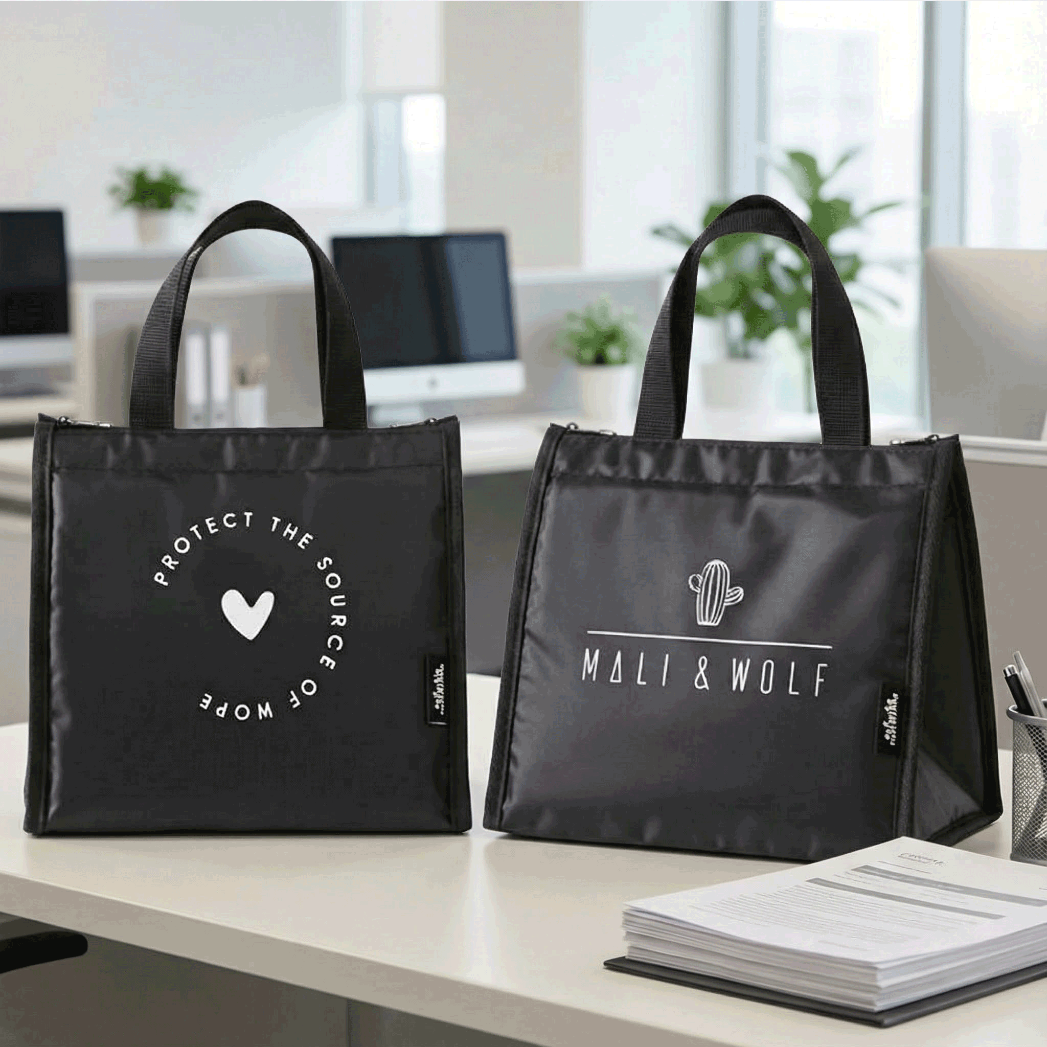 보온보냉가방 직장인 도시락 이유식백 런치백 선인장보냉가방