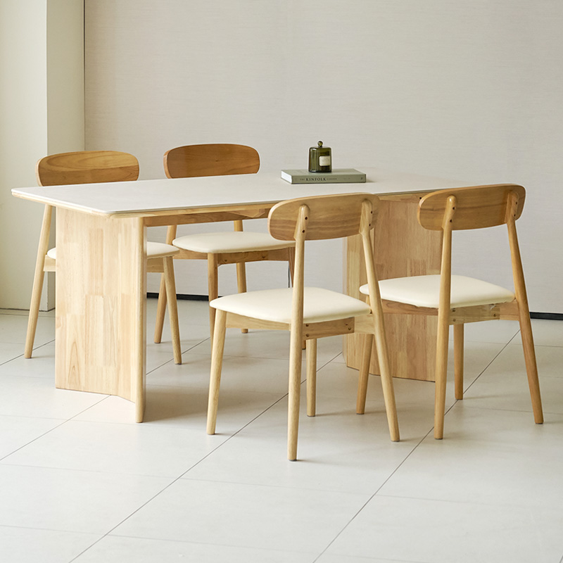 루네뜨 4인용 세라믹식탁 N2 포세린 원목 식탁 세트