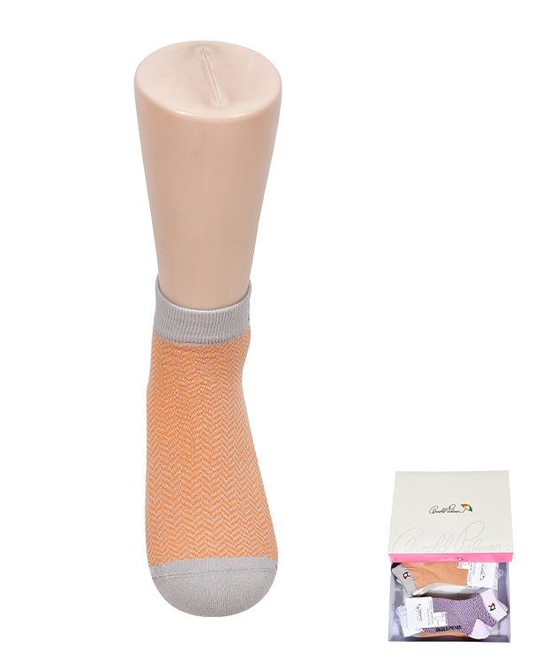 프린토리  자수 파스텔 컬러 헤링본 패턴 숙녀 봉조 메쉬 단목 양말 SW2503-0004 - 상품 이미지
