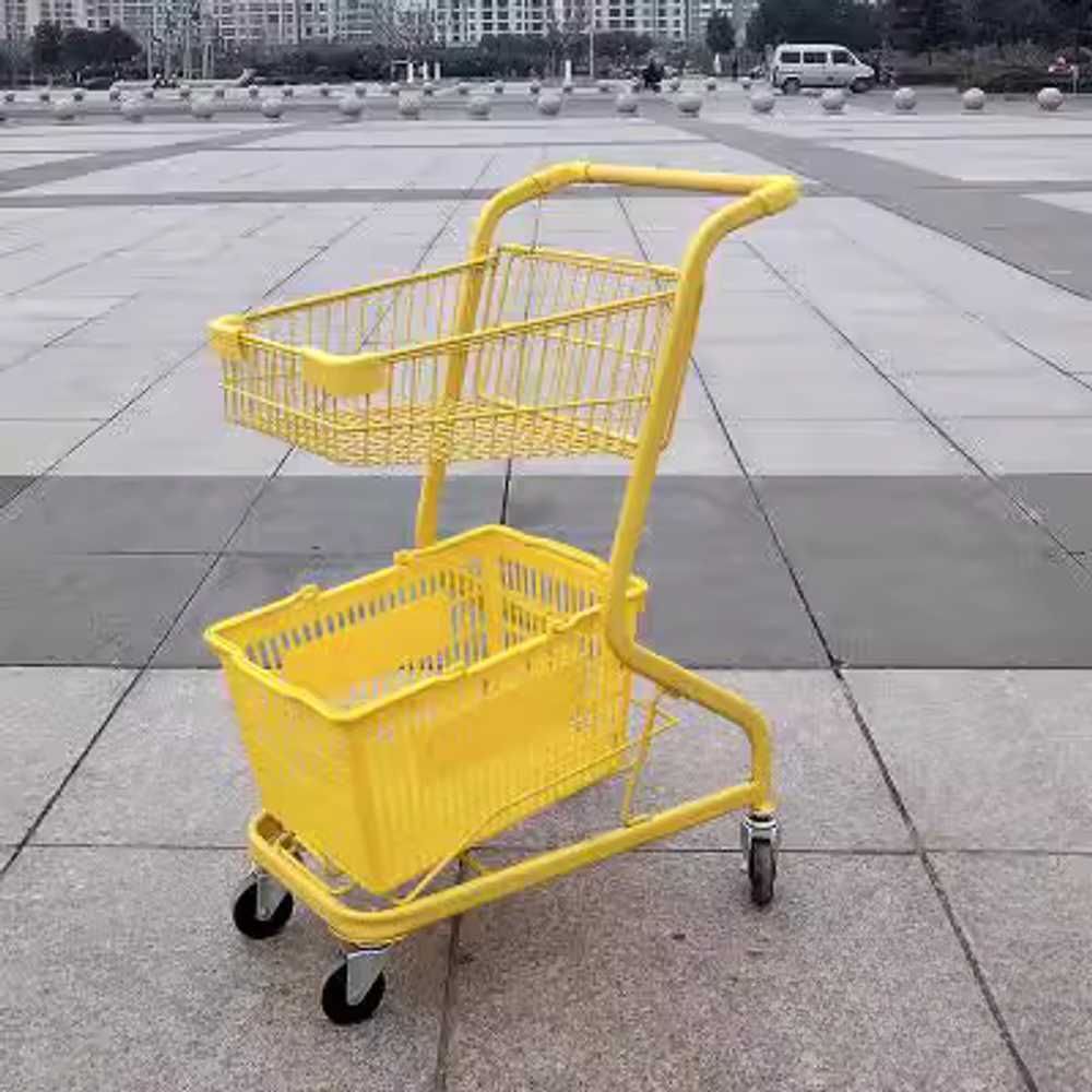 마트카트 2단 핸드카트 무음 철제 구루마 시장 대형 - 상품 이미지