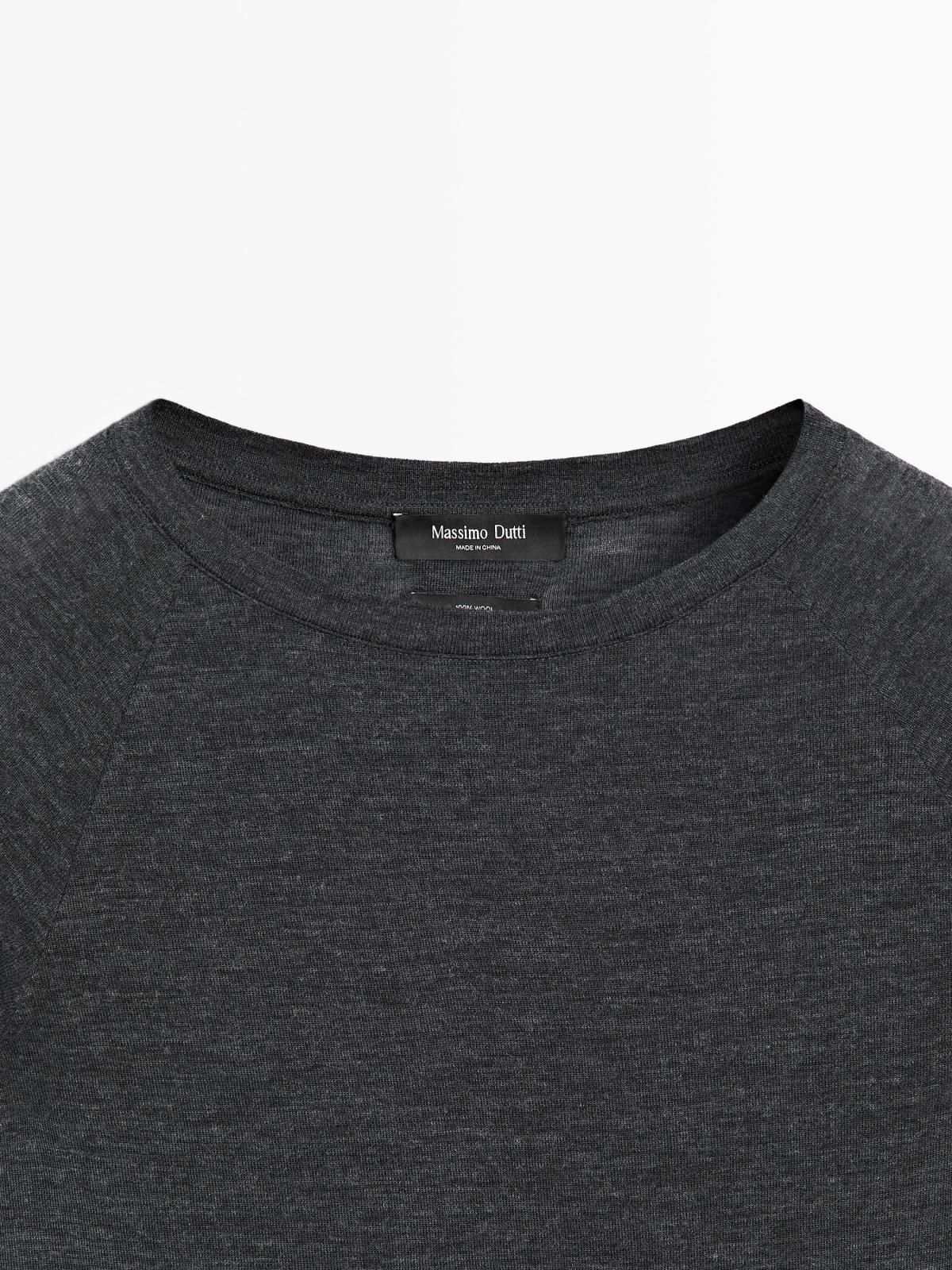 마시모두띠 테크니컬 울 래글런 긴팔 티셔츠 6266/523 ANTHRACITE GREY 이미지 8