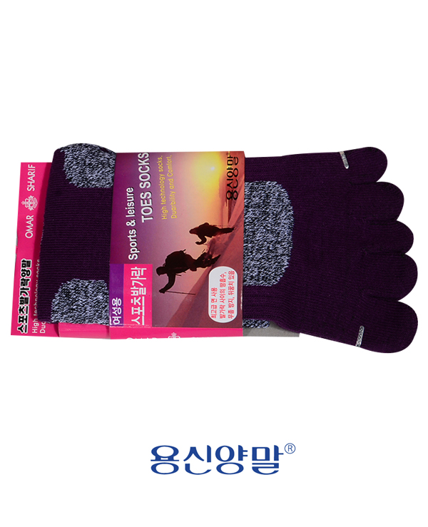 프린토리 땀흡수 방지 뒤틀림방지 숙녀 발가락 스포츠 양말 SW2209-0005 - 상품 이미지