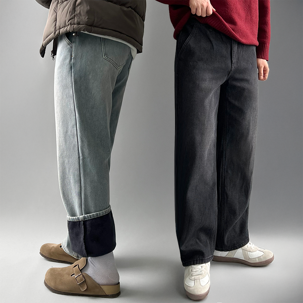 남자기모청바지 남자밴딩청바지 남성세미와이드데님 제품 이미지