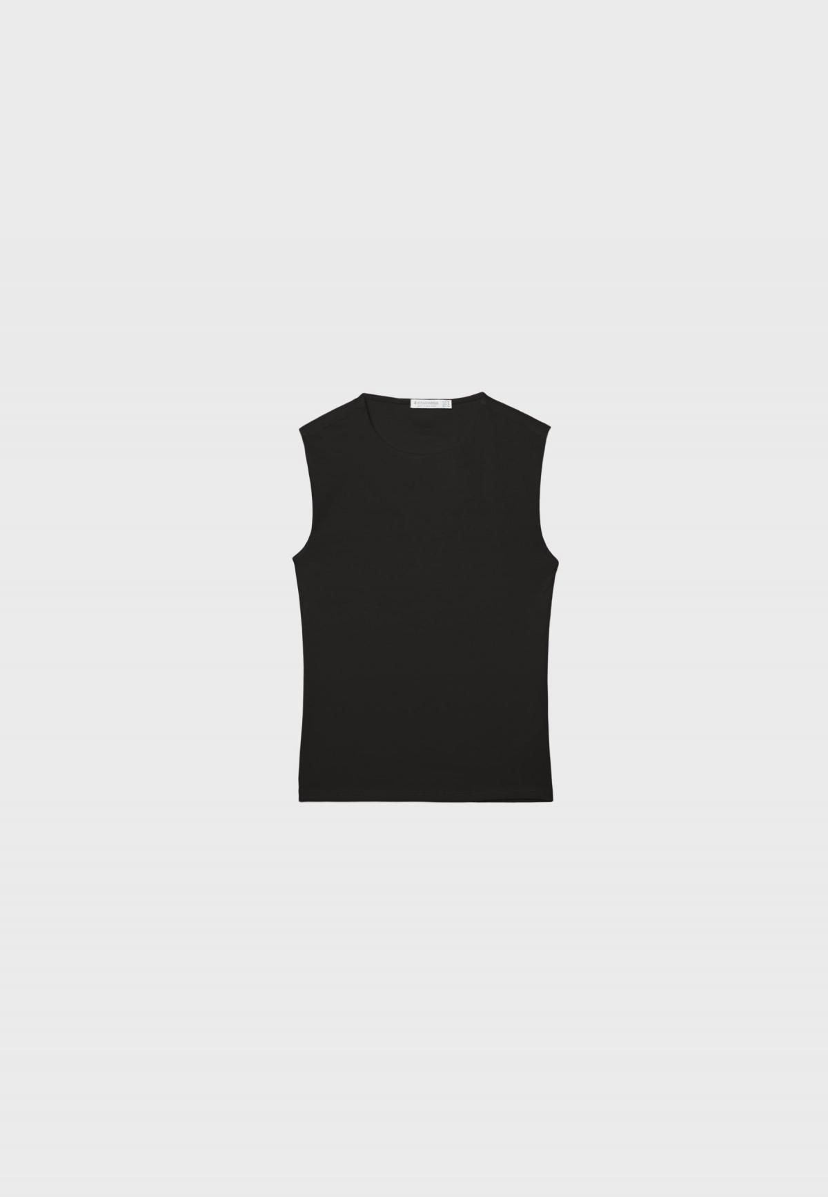스트라디바리우스 베이직 민소매 라운드넥 티셔츠 블랙 2510/410 BLACK - 상품 이미지
